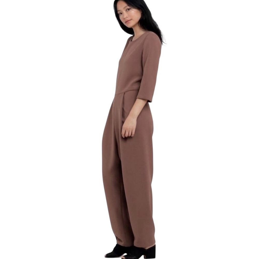 Kaarem Agati Mid Sleeve Jumpsuit- Cocoa Brown Large